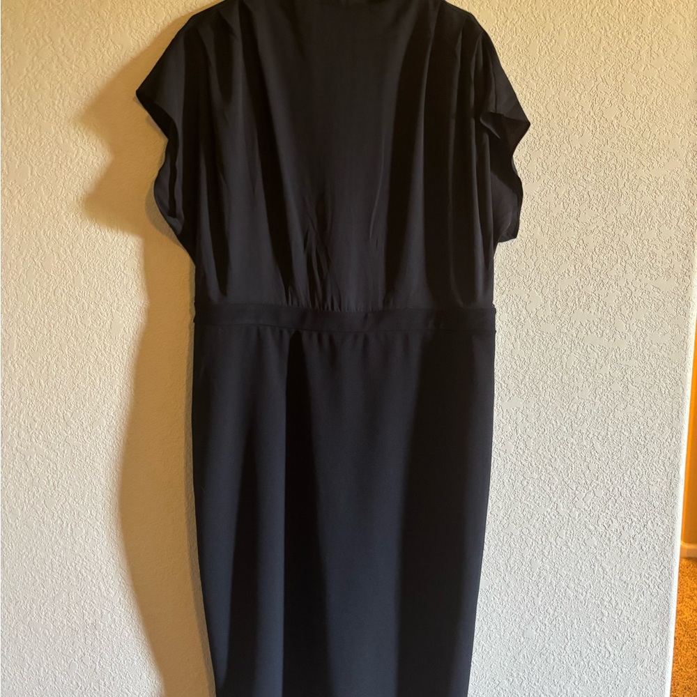Express Black Sheath Midi Dress with Mock Neck